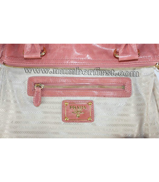 Prada Middle Calf Leather Tote Bag in Pink-4