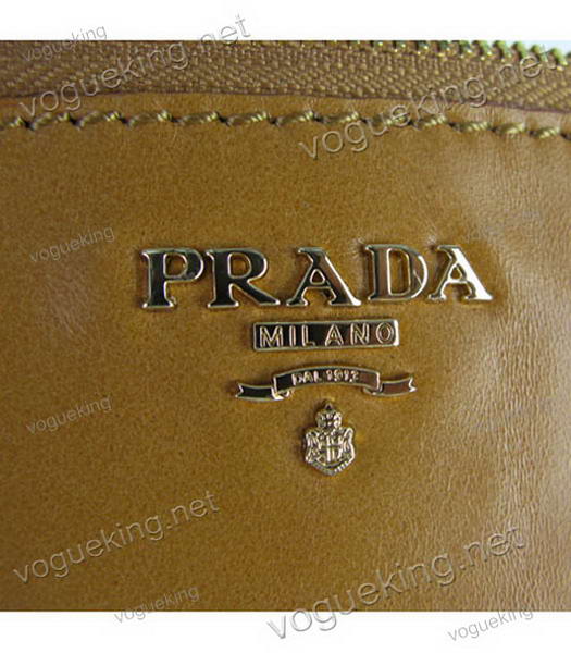 Prada Napa Leather Clutch Bag Light Coffee-4