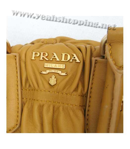Prada Nappa Gaufre Convertible Handbag Apricot-5