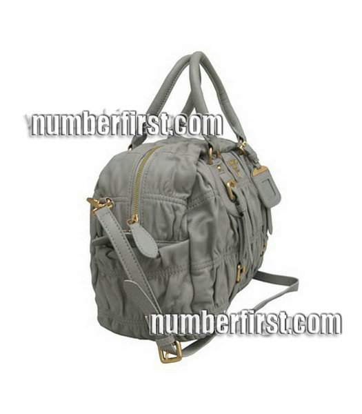 Prada Nappa Gaufre Convertible Handbag Grey-1
