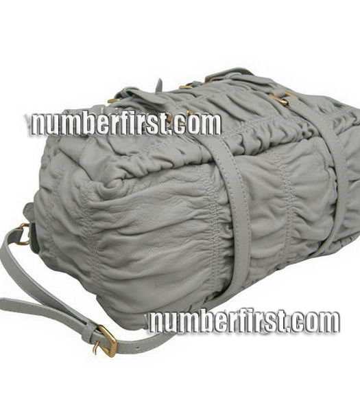 Prada Nappa Gaufre Convertible Handbag Grey-2