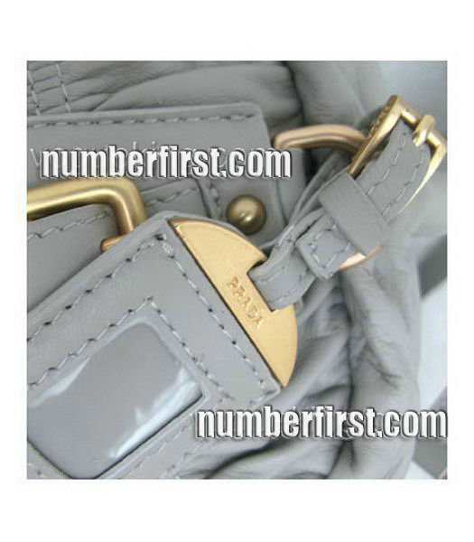Prada Nappa Gaufre Convertible Handbag Grey-6