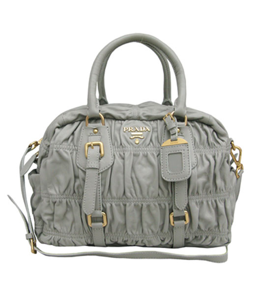 Prada Nappa Gaufre Convertible Handbag Grey