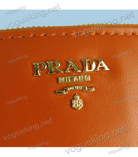 Prada Nappa Leather Clutch Bag Orange-4