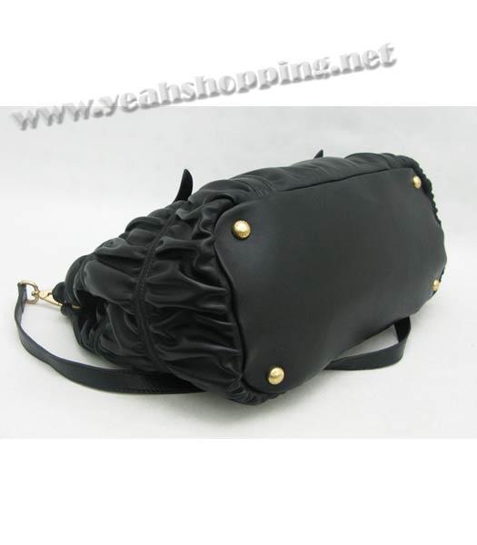 Prada Nappa Leather Gauffre Tote Bag Black-3
