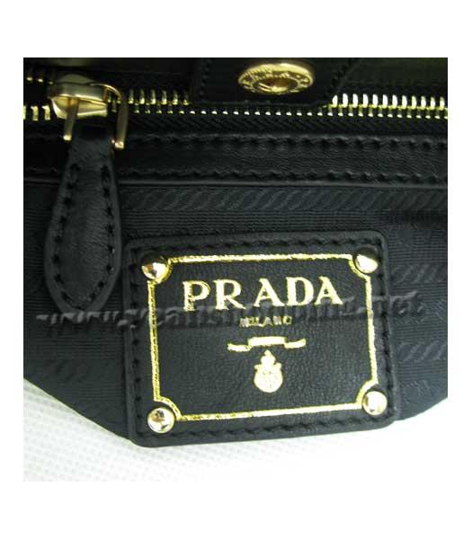 Prada Nappa Leather Gauffre Tote Bag Black-8