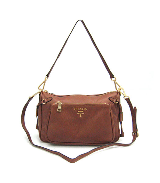 Prada Nappa Leather Single Shoulder Bag Coffee_BR4081