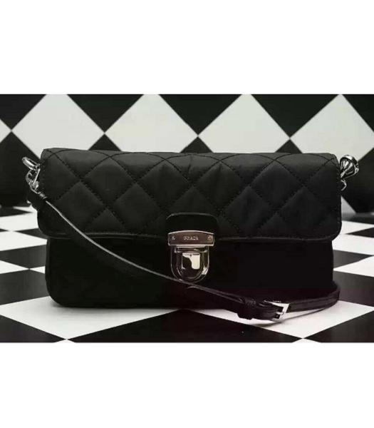 Prada New Style Cross Veins Small Shoulder Bag Black