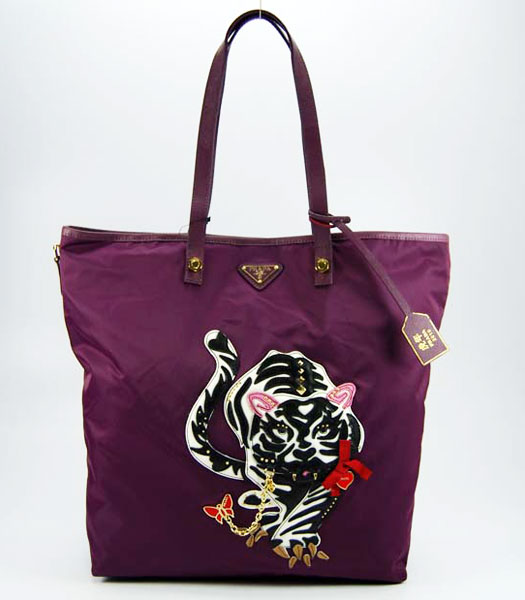Prada Nylon Caton Shoulder Bag Purple