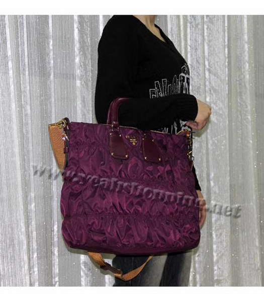 Prada Nylon Gaufre Tote Bag Purple-8