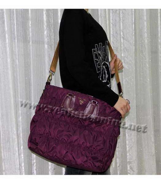 Prada Nylon Gaufre Tote Bag Purple-9
