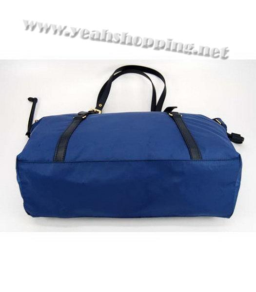 Prada Nylon Handbag with Leather Trim Blue-5