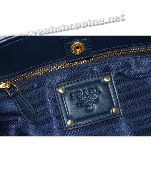 Prada Nylon Handbag with Leather Trim Blue-7
