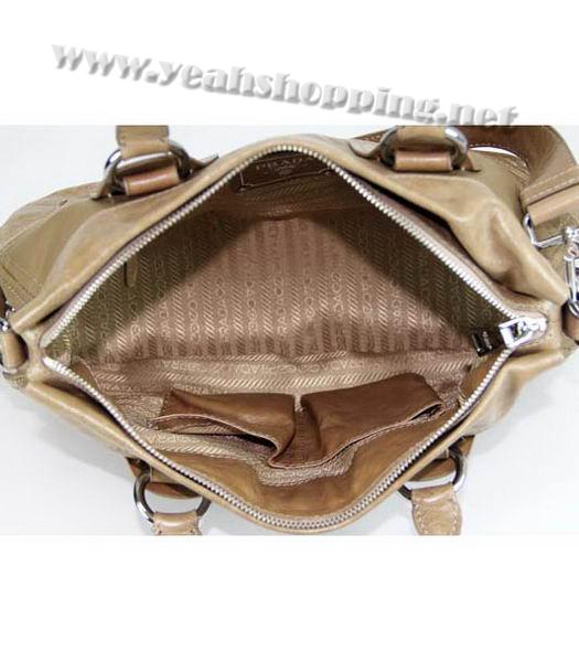 Prada Nylon Tote Bag with Apricot Leather Trim-4