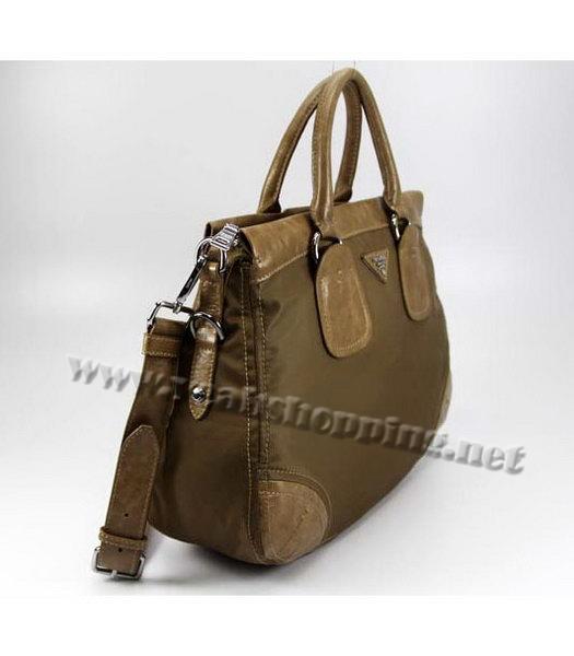 Prada Nylon Tote Bag with Apricot Leather Trim-1