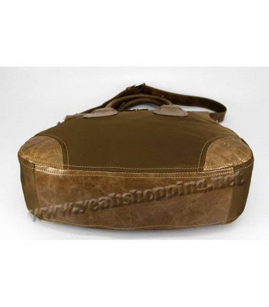 Prada Nylon Tote Bag with Apricot Leather Trim-3