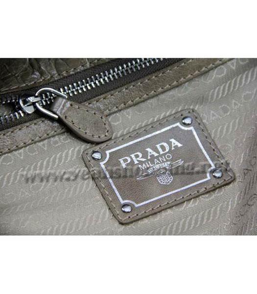 Prada Nylon Tote Bag with Apricot Leather Trim-5