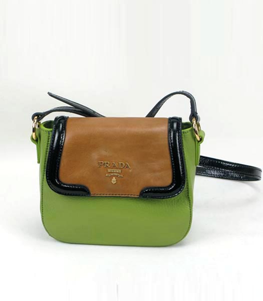 Prada Oil Calfskin Leather Small Messenger Bag Green