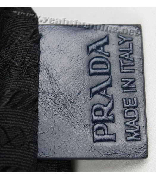 Prada Oil Wax Leather Tote Bag Blue-8