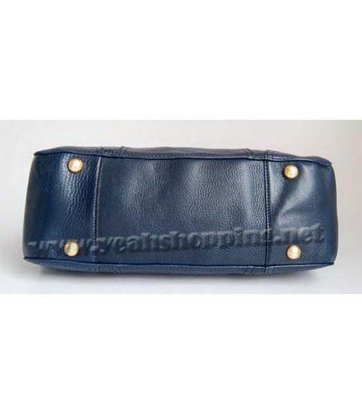 Prada Oil Wax Milled Pocket Hobo Handbag Blue-4