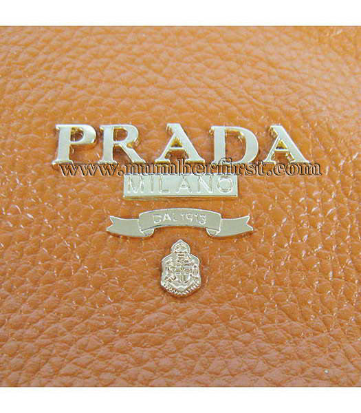 Prada Orange Leather Tote Bag-4