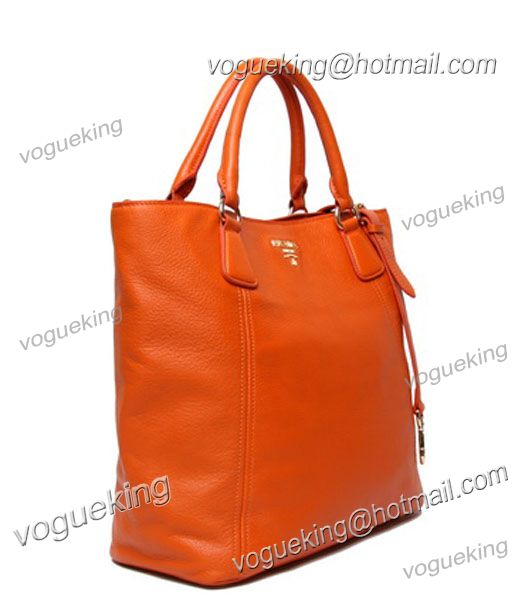 Prada Orange Original Leather Tote Bag-1