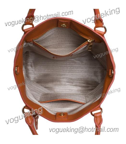 Prada Orange Original Leather Tote Bag-4