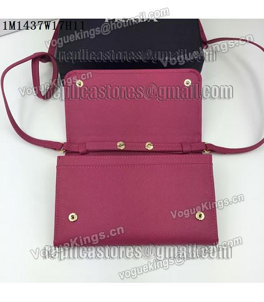Prada Original Rose Red Leather Bowknot Small Shoulder Bag-2
