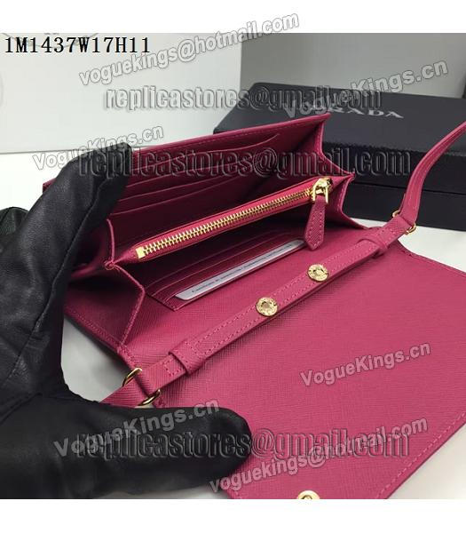 Prada Original Rose Red Leather Bowknot Small Shoulder Bag-3