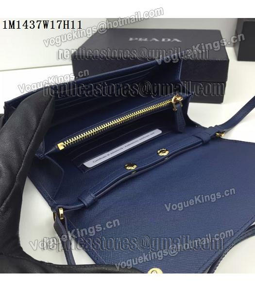 Prada Original Sapphire Blue Leather Bowknot Small Shoulder Bag-3
