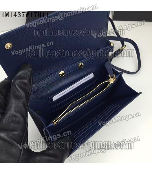 Prada Original Sapphire Blue Leather Bowknot Small Shoulder Bag-4