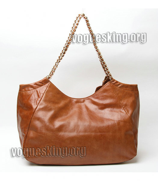 Prada Pomice Light Coffee Oil Wax Leather Chain Shoulder Bag-1
