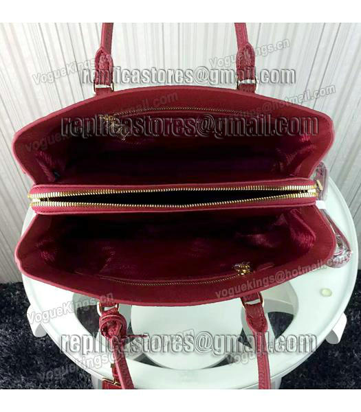 Prada Popular Calfskin Leather Tote Bag BR0133 Jujube Red-3