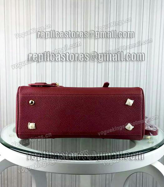 Prada Popular Calfskin Leather Tote Bag BR0133 Jujube Red-4