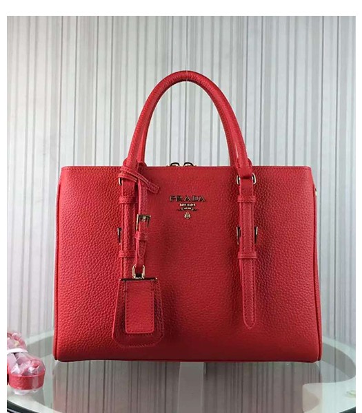 Prada Popular Calfskin Leather Tote Bag BR0133 Red