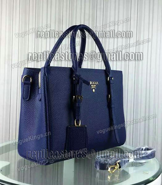 Prada Popular Calfskin Leather Tote Bag BR0133 Sapphire Blue-1