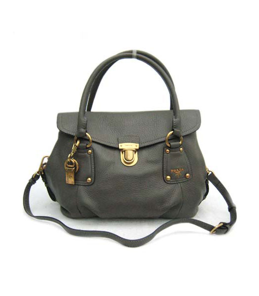 Prada Popular Handle Bag Dark Grey Leather_BR3351