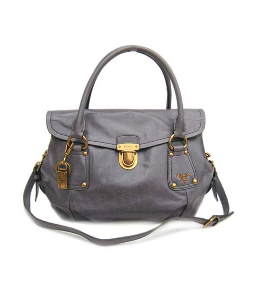 Prada Popular Handle Bag Grey Leather_BR3351