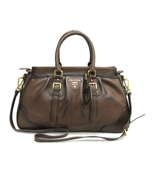 Prada Sacca Shoulder Bag in Coffee Leather_BN1228S