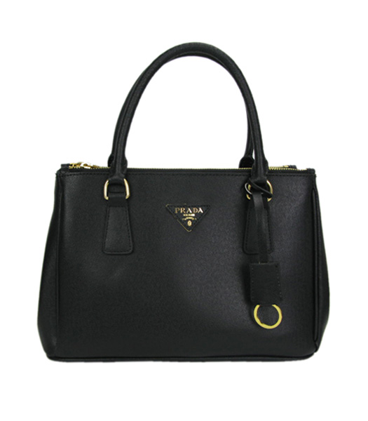Prada Saffiano Black Calfskin Business Tote Handbag -1