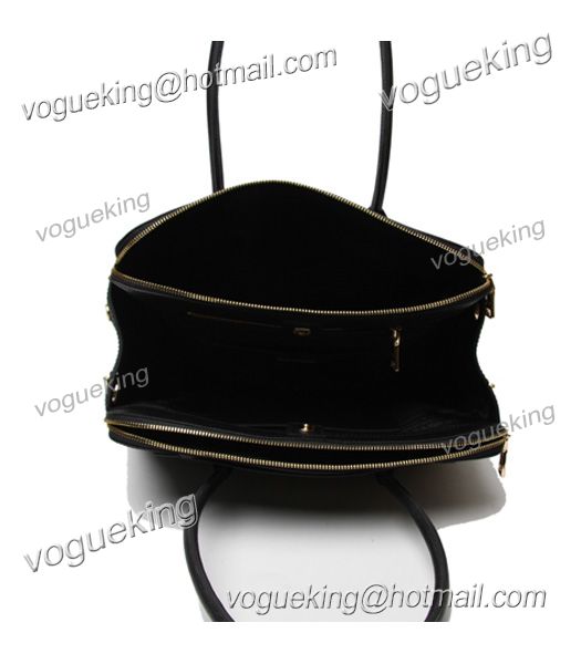 Prada Saffiano Black Cross Veins Cuir Leather Tote Bag-4