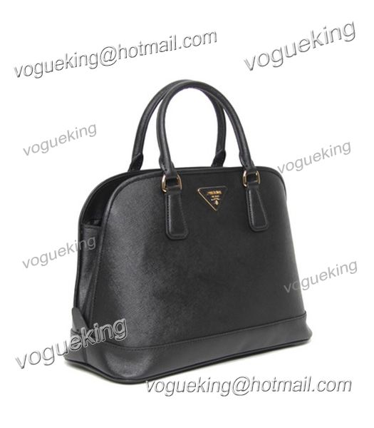 Prada Saffiano Black Cross Veins Leather Tote Bag-1