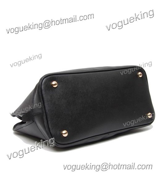 Prada Saffiano Black Cross Veins Leather Tote Bag-2