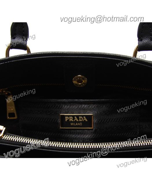 Prada Saffiano Black Cross Veins Leather Tote Bag-4