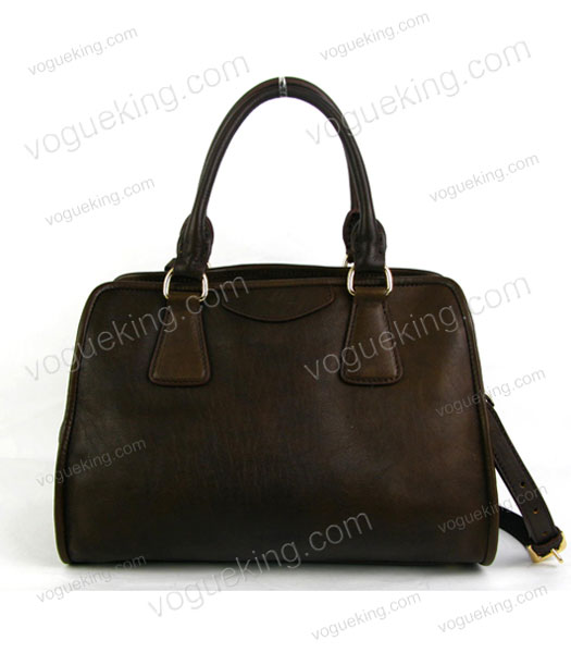 Prada Saffiano Coffee Oil Leather Tote Bag-1