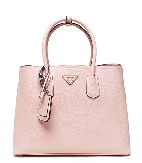 Prada Saffiano Cuir Pink Big Cross Veins Original Leather Tote Bag
