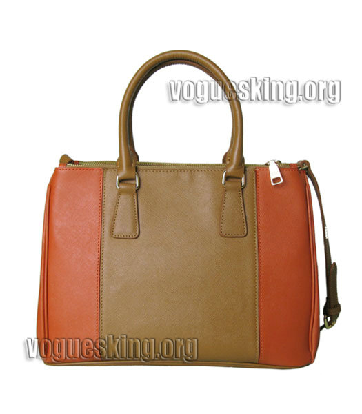 Prada Saffiano Grey Litchi Pattern Leather Tote Bag-1