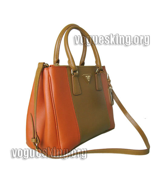 Prada Saffiano Grey Litchi Pattern Leather Tote Bag-2