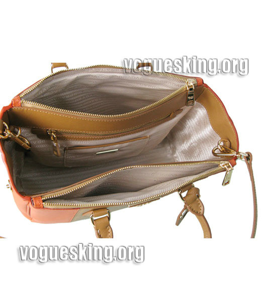 Prada Saffiano Grey Litchi Pattern Leather Tote Bag-4