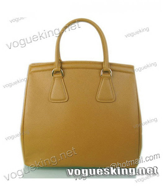 Prada Saffiano Leather Top Handle Bag Apricot-1